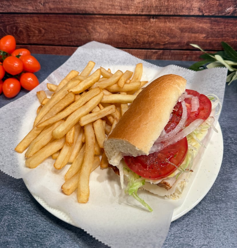 1/2 Turkey & Cheese w/Fries